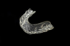 Photo of a clear, removable mouth guard