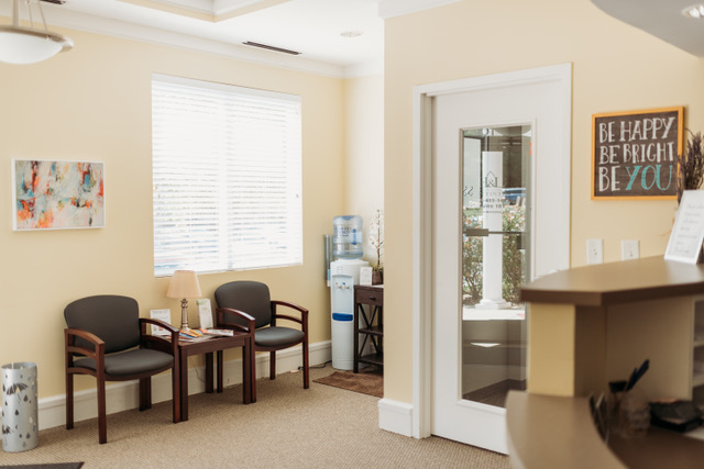 Photo: Dental patient waiting room and patient door in Durham NC